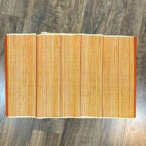 Shiny Copper colored Woven Banana fiber Boho table runner 74” x 14.75”